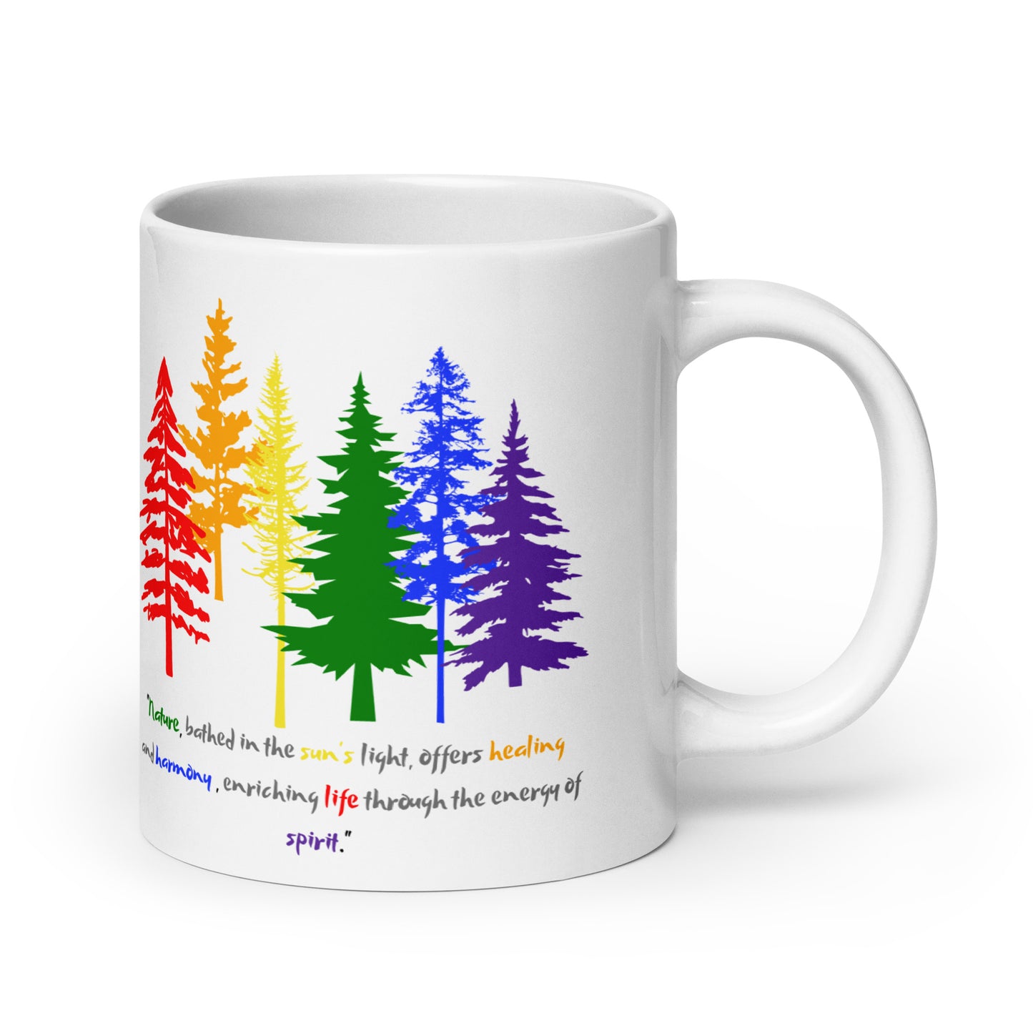 LGBTQ Rainbow Trees Coffee Mug (White)
