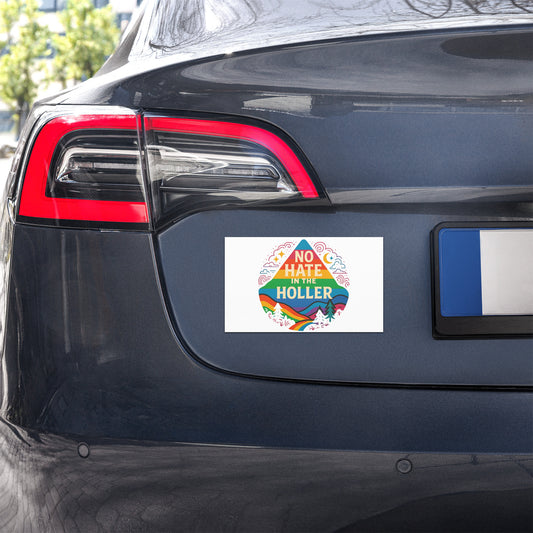 No Hate in the Holler Car Magnet – LGBTQ+ Appalachian Pride Magnet