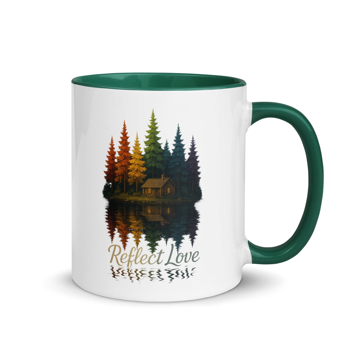 Reflect Love Pride Mug – Rainbow Forest Cabin LGBTQ+ Coffee Cup