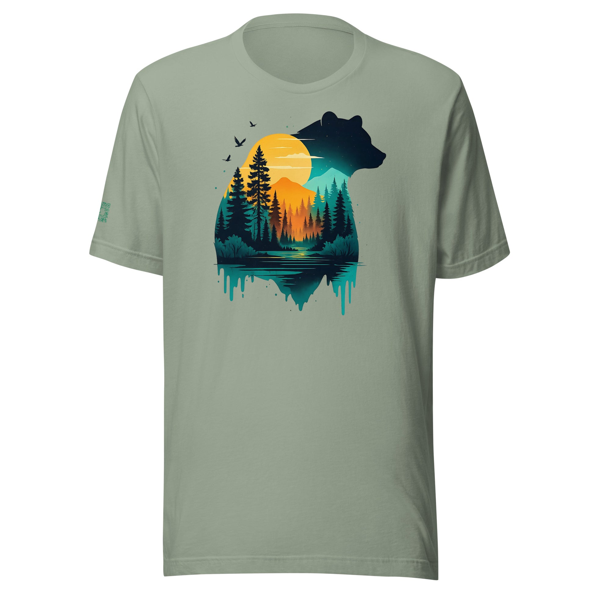 Smoky Mountains Bear Silhouette T-Shirt – Sunset & Forest Nature Scene