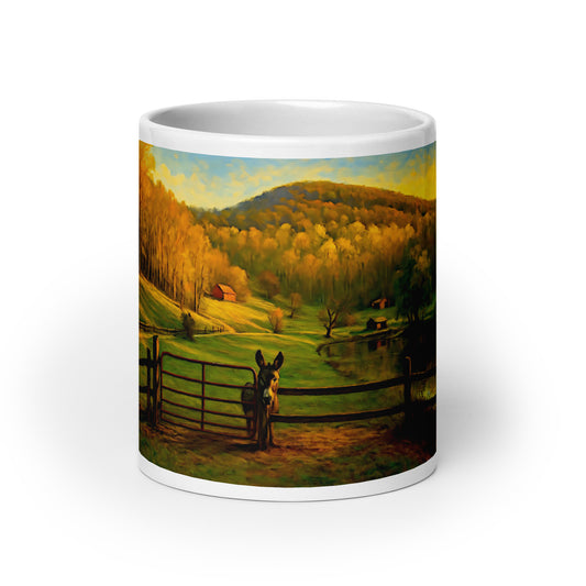 Smoky Mountains Donkey Mug – Western North Carolina Farm Scene