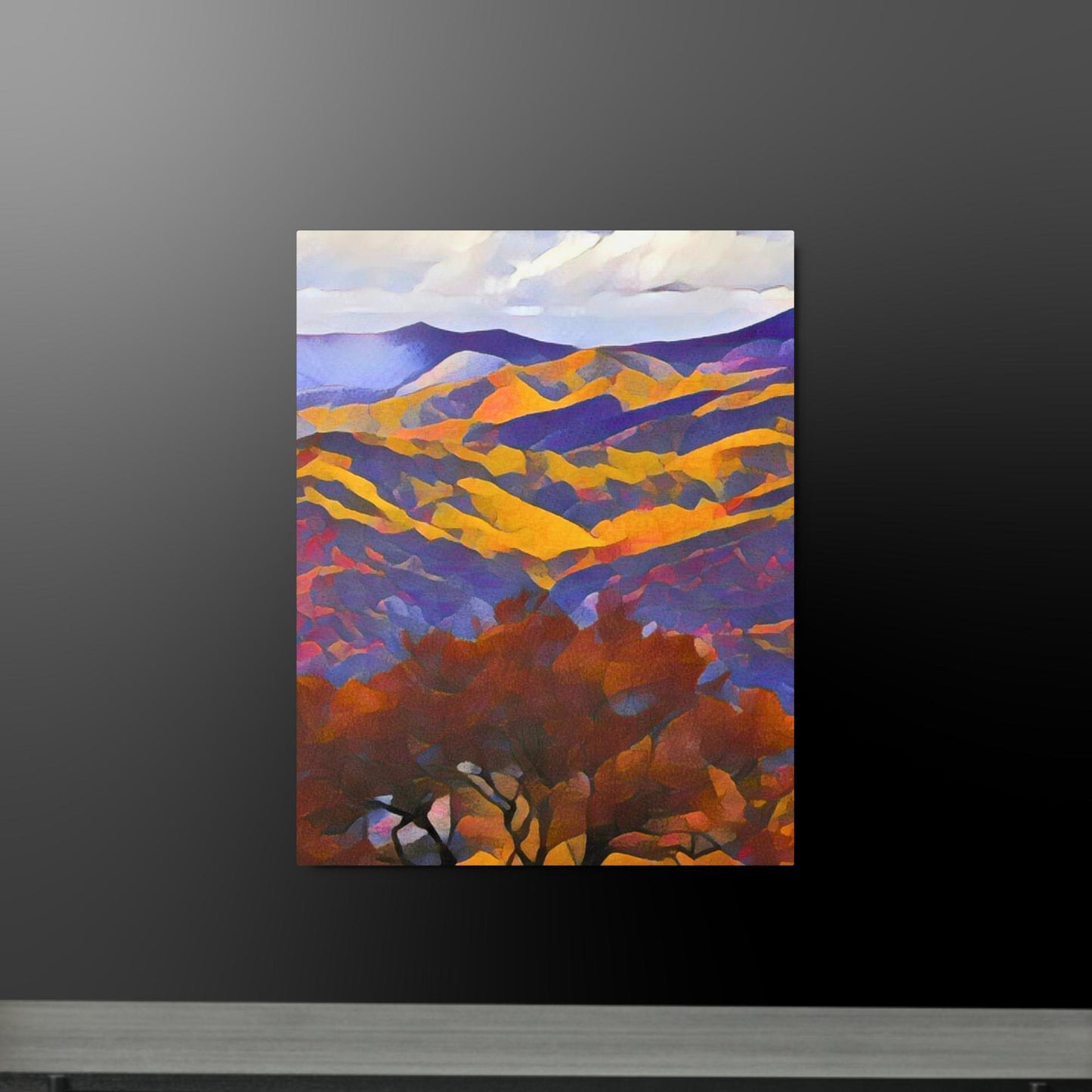 Fall Mountain - Vertical Metal Print