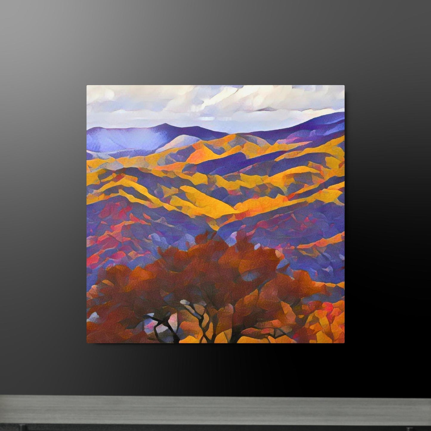 Fall Mountain - Vertical Metal Print