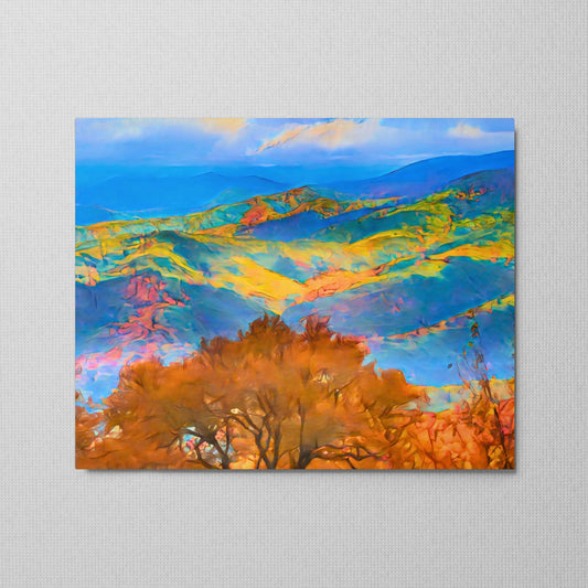 Original Digital Art - Electrified Mountains - Metal Print