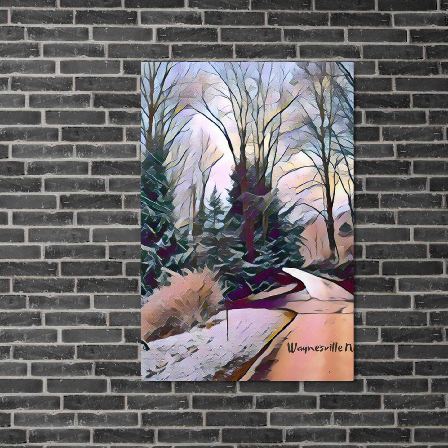 Waynesville, NC Snow Day - Metal Print