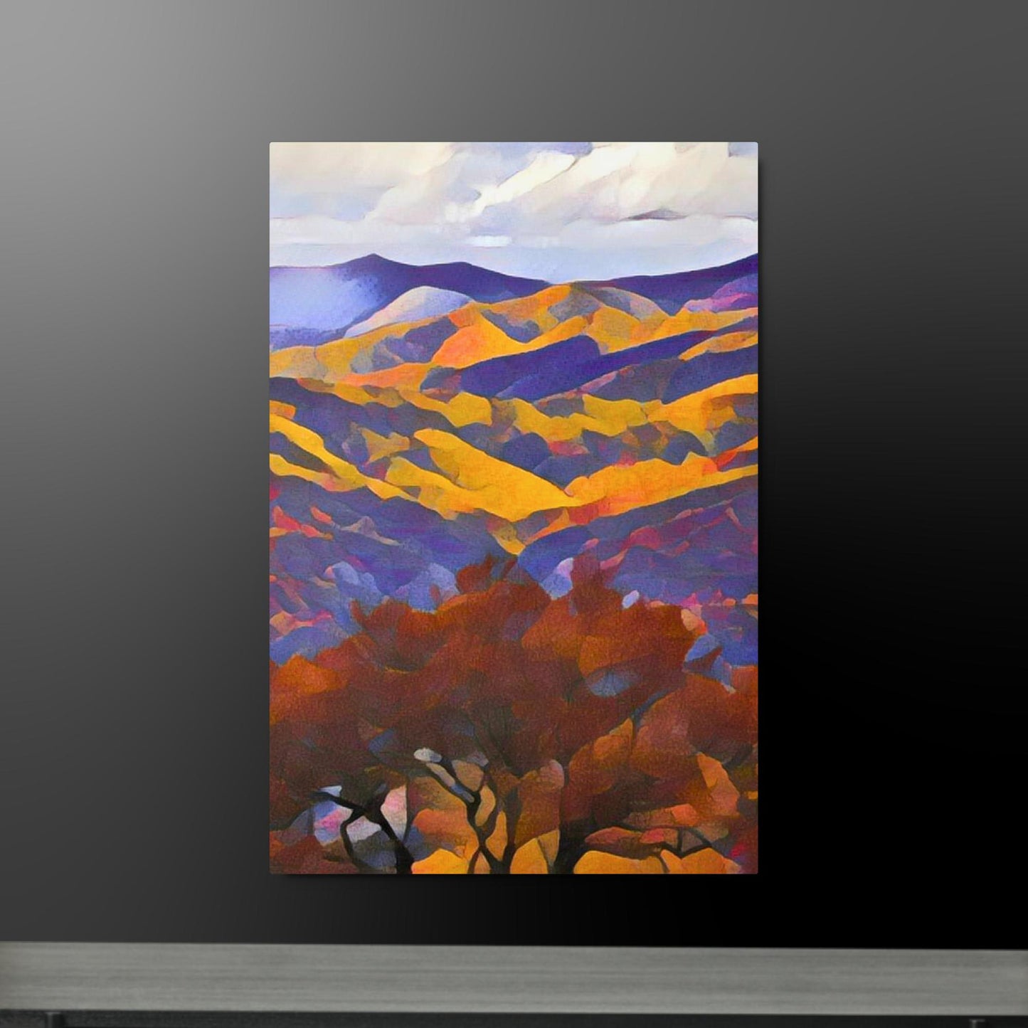 Fall Mountain - Vertical Metal Print