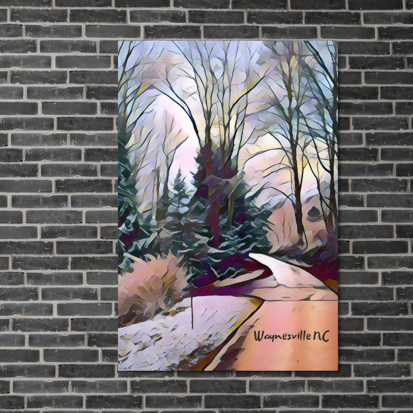 Waynesville, NC Snow Day - Metal Print