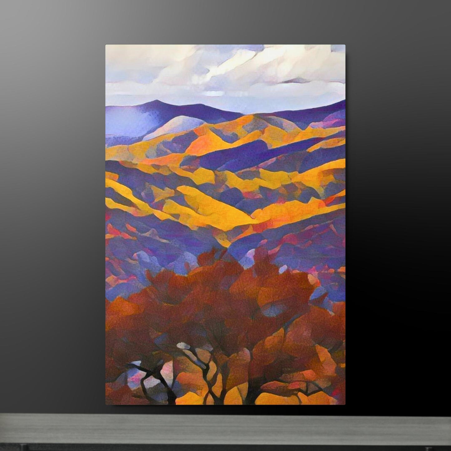 Fall Mountain - Vertical Metal Print