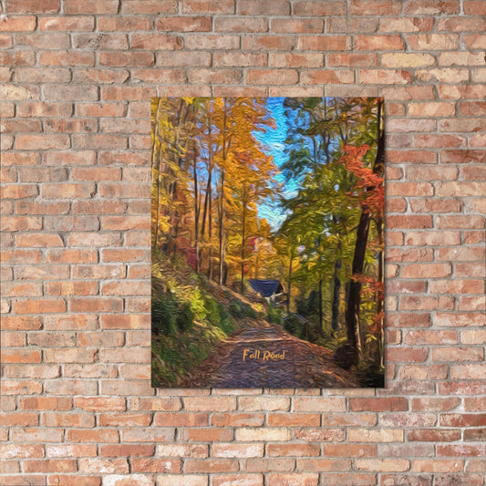 Original Digital Art - Fall Road Metal Print