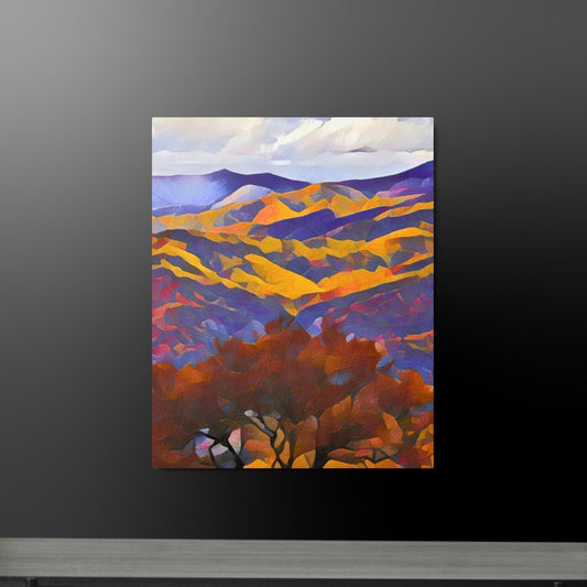 Original Digital Art - Fall Mountain - Metal Print