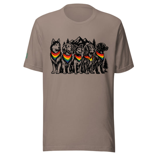 Pride Pups Mountain T-Shirt – LGBTQ Dog Lovers Tee