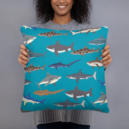 Shark Theme Throw Pillow