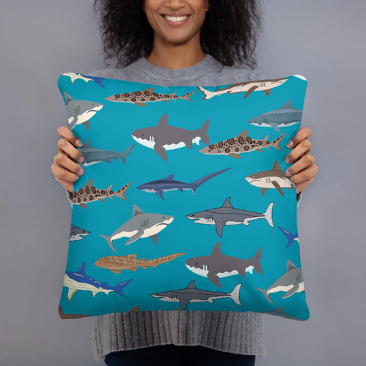 Shark Theme Throw Pillow