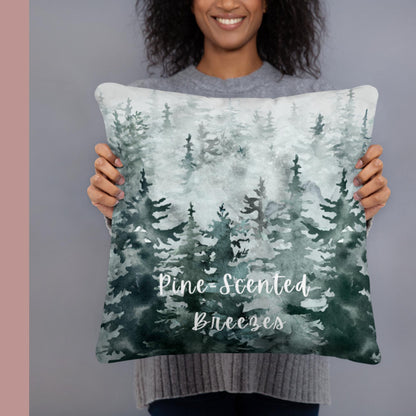Pine Scented Breezes Basic Throw Pillow