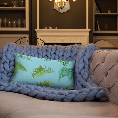Tropical Palm Leaves Throw Pillow
