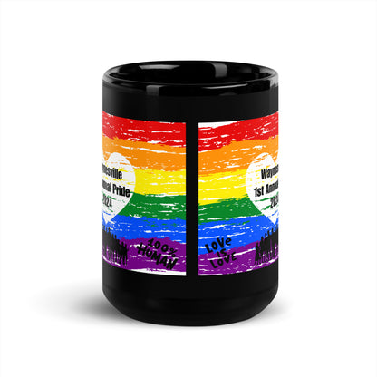 Rainbow Pride Coffee Mug (Black): Exclusive Design for Waynesville's 1st Annual Pride Event Souvenir