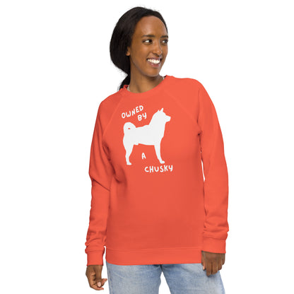 Chusky Print Unisex Organic Raglan Sweatshirt