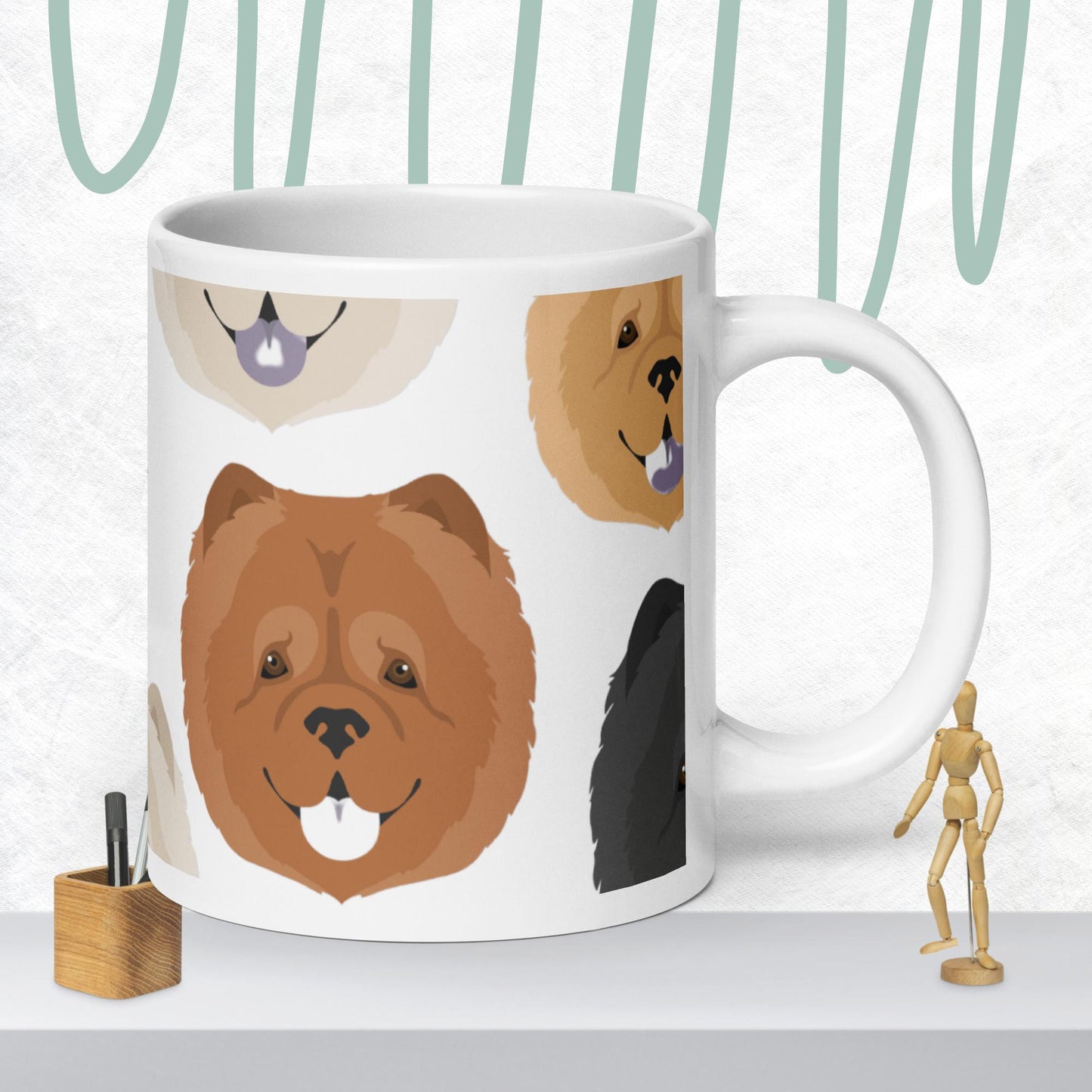 Many Faces Chow Chow Graphic Mug